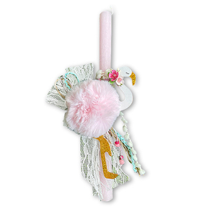 Αρωματική λαμπάδα "Φλαμίνγκο" - κορίτσι, flamingos, για παιδιά, αρωματικές λαμπάδες