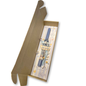 Αρωματική λαμπάδα με χειροποίητα ξύλινα στοιχεία "Καραβάκι" - μήκος 30cm - αγόρι, λαμπάδες, καραβάκι, για παιδιά, αρωματικές λαμπάδες - 2