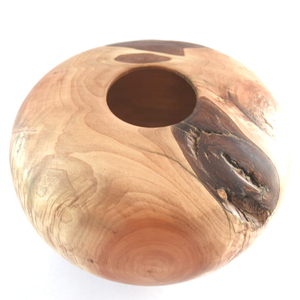 Βάζο ''Μπάλα'' από ξύλο Ιτιάς, στον Ξυλότορνο. [18,5Χ13,5εκ.] - ξύλο, βάζα & μπολ, σπίτι, χειροποίητα, ξύλινα διακοσμητικά - 2