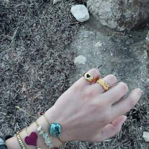 Μακραμέ καρδούλες σε πολλά χρώματα - ημιπολύτιμες πέτρες, μαργαριτάρι, καρδιά, μακραμέ, boho - 4