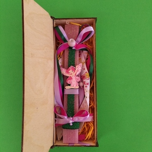 Λαμπαδάκι "Νεράιδα"σε ξύλινο κουτί (22cm) - κορίτσι, λαμπάδες, για παιδιά, νεράιδες - 2