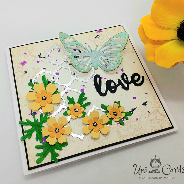 Ευχετήρια κάρτα " Άνοιξη" - λουλούδια, πεταλούδα, γενέθλια, επέτειος, αγ. βαλεντίνου - 2