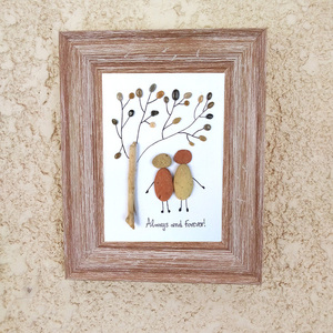 Κάδρο ερωτευμένο ζευγάρι κάτω από δέντρο - ξύλο, πίνακες & κάδρα, δώρα επετείου, διακοσμητικά, αγ. βαλεντίνου - 4