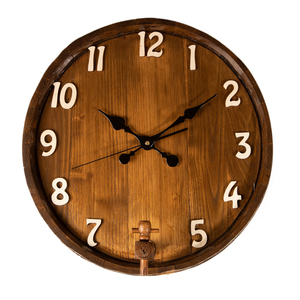 Χειροποίητο Ξύλινο Ρολόι Τοίχου από Βαρέλι 17003 - ξύλο, διακόσμηση, τοίχου, χειροποίητα