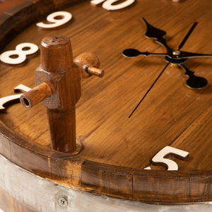 Χειροποίητο Ξύλινο Ρολόι Τοίχου από Βαρέλι 17003 - ξύλο, διακόσμηση, τοίχου, χειροποίητα - 3