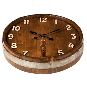 Χειροποίητο Ξύλινο Ρολόι Τοίχου από Βαρέλι 17003 - ξύλο, διακόσμηση, τοίχου, χειροποίητα - 4