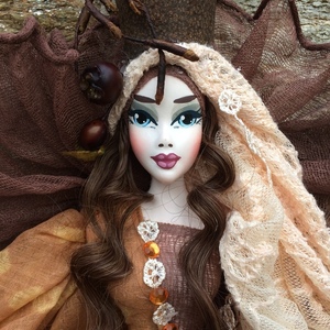 Διακοσμητική χειροποίητη κούκλα "Lady of the Woods" 85 εκ. - κορίτσι, διακοσμητικά, διακόσμηση σαλονιού, κούκλες - 4