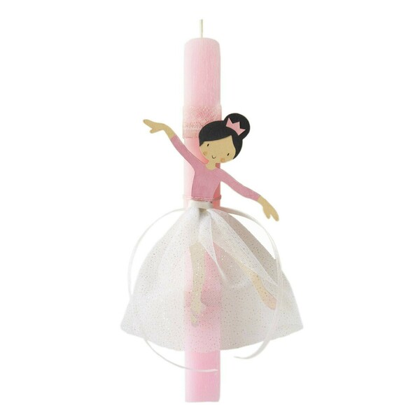 Λαμπάδα πριγκίπισσα σε ροζ αρωματικό κερί 30 εκ - κορίτσι, λαμπάδες, μπαλαρίνες, για παιδιά, για μωρά