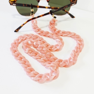 Αλυσίδα για γυαλιά ακρυλική ροζ - αλυσίδες, απαραίτητα καλοκαιρινά αξεσουάρ, μοδάτο, αλυσίδα γυαλιών - 3