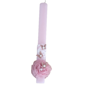 λαμπάδα πλακέ ροζ το φαινόμενο της πεταλούδας - κορίτσι, λουλουδάτο, για ενήλικες, για εφήβους