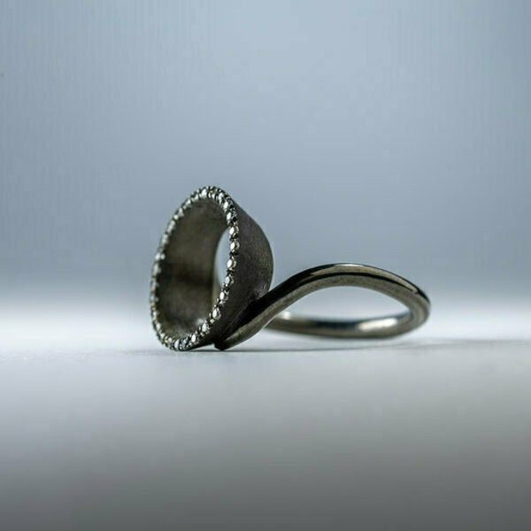 Οξειδωμένο χειροποίητο δαχτυλίδι, ασημένιο δαχτυλίδι 925, , γυναικείο δαχτυλίδι, δαχτυλίδι CZ, μίνιμαλ δαχτυλίδι, γεωμετρικό δαχτυλίδι, καταπληκτικό δαχτυλίδι, , νυφικό δαχτυλίδι. - ημιπολύτιμες πέτρες, ασήμι 925, γεωμετρικά σχέδια, boho, επιροδιωμένα - 4
