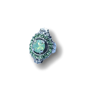 Δαχτυλίδι πράσινο στρας - ασήμι, στρας, μεγάλα, αυξομειούμενα
