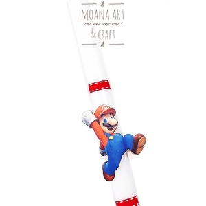 Λαμπάδα αγαπημένος Mario - αγόρι, λαμπάδες, για παιδιά, για εφήβους, ήρωες κινουμένων σχεδίων - 2