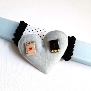 Λαμπάδα με σκουλαρίκια "Mini notepad". - ζωγραφισμένα στο χέρι, κορίτσι, λαμπάδες - 2