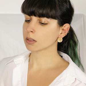 Καρφωτά σκουλαρίκια Δίσκος - επιχρυσωμένα, καρφωτά, μικρά - 4