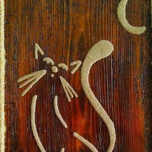 "ΓΑΤΑ" - ξύλο, ζωγραφισμένα στο χέρι, πίνακες & κάδρα, γατούλα, δωμάτιο παιδιών - 5