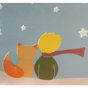 Λαμπάδα αστεράκι με πίνακα "Μικρός Πρίγκιπας", 24 x 24 εκ - λαμπάδες, μικρός πρίγκιπας, για παιδιά, πρίγκηπες - 2