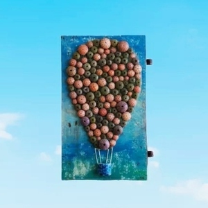 "ΑΕΡΟΣΤΑΤΟ" - πίνακες & κάδρα, ακρυλικό, αερόστατο, χειροποίητα, αχινός - 2