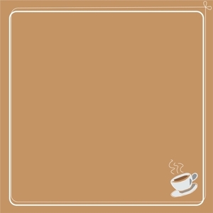 Γραμμικό σχέδιο | Κούπες καφέ|22*22 εκ. Εκτυπώσιμη Κάρτα Μενού Εστιατορίου Τετράγωνη | Καφέ απόχρωση - 3