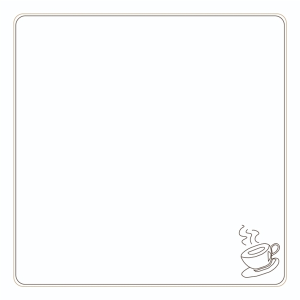 Γραμμικό σχέδιο | Κούπες καφέ|22*22 εκ. Εκτυπώσιμη Κάρτα Μενού Εστιατορίου Τετράγωνη | Καφέ απόχρωση - 4