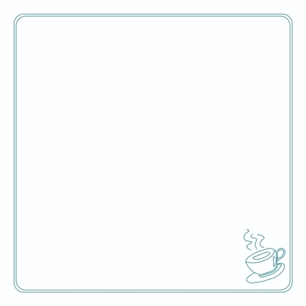 Γραμμικό σχέδιο | Κούπες καφέ |22*22 εκ. Εκτυπώσιμη Κάρτα Μενού Εστιατορίου Τετράγωνη | Πράσινη απόχρωση - 4