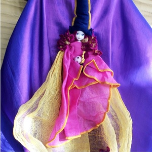 Χειροποίητη διακοσμητική Κούκλα "Μαγισσάκι Πολύχρωμο" ύψος 40 εκ. - ύφασμα, κορίτσι, διακοσμητικά, κούκλες - 2