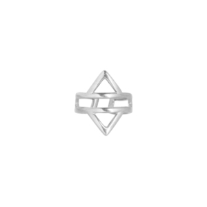 Δαχτυλίδι "Ρόμβος" - επάργυρα, γεωμετρικά σχέδια, μικρά, boho, αυξομειούμενα, φθηνά - 2