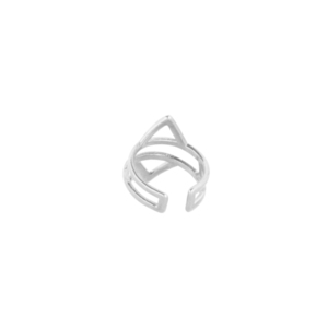Δαχτυλίδι "Ρόμβος" - επάργυρα, γεωμετρικά σχέδια, μικρά, boho, αυξομειούμενα, φθηνά - 4