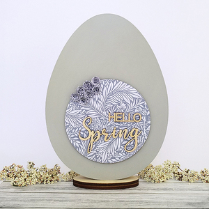 Ξύλινο Αυγό Hello Spring Large - διακοσμητικά, πασχαλινά αυγά διακοσμητικά, για ενήλικες, πασχαλινή διακόσμηση, για εφήβους - 2