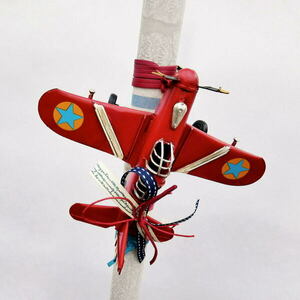 Λαμπάδα με μαχητικό αεροσκάφος μινιατούρα Κόκκινο - αγόρι, λαμπάδες, αεροπλάνο, για παιδιά, για εφήβους - 3