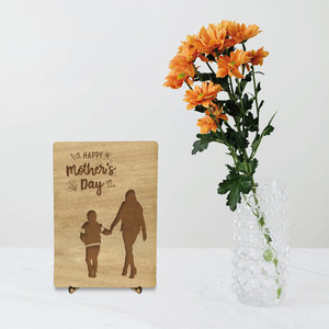 Ξύλινη Κάρτα με σταντ 12cm x 17cm - Δώρο για την Γιορτή της Μητέρας (*Δυνατότητα προσαρμογής κάρτας 12cmx17cm - ξύλο, κάρτα ευχών, διακοσμητικά, γιορτή της μητέρας, δώρα για γυναίκες, ευχετήριες κάρτες - 2