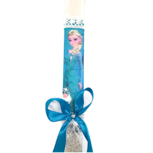 Χειροποίητη Παιδική Λαμπάδα 38cm με την Πριγκίπισσα του Χιονιού - λαμπάδες, για παιδιά, πριγκίπισσες, ήρωες κινουμένων σχεδίων