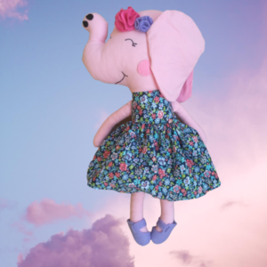 Χειροποίητη κούκλα -Ελέφαντας ροζ - λούτρινα - 2