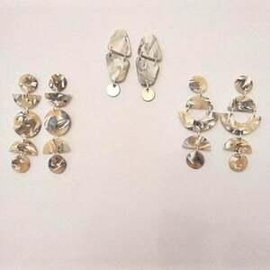 Μακρια σκουλαρικια απο πολυμερικο πηλο - πηλός, κρεμαστά, faux bijoux, πολυέλαιοι, φθηνά - 4
