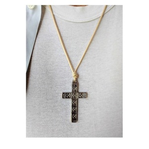 Κλασσικός μεταλλικός σταυρός, 53 εκ. - κολιέ, κορδόνια, δώρα για άντρες, σταυροί, αυξομειούμενα - 3