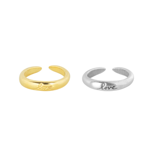 Δαχτυλίδι Βεράκι "Love" - επιχρυσωμένα, επάργυρα, βεράκια, boho, αυξομειούμενα - 2