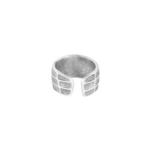 Δαχτυλίδι Αυξομειούμενο Επάργυρο "Metal Bricks" - ορείχαλκος, επάργυρα, boho, μεγάλα, αυξομειούμενα - 2