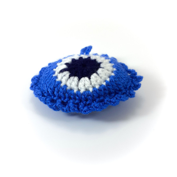 Πλεκτό φουσκωτό μπλε ματάκι/ γούρι /Crochet inflatable blue eye/ lucky charm - αγόρι, φυλαχτά - 2