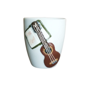 Τρισδιάστατη Χειροποίητη κούπα με πολυμερικό πηλό και σχέδιο κιθάρα - χειροποίητα, πορσελάνη, κούπες & φλυτζάνια, πολυμερικό πηλό