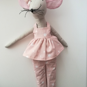 "Rica the mouse doll" - ύφασμα, λούτρινα - 5