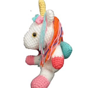 Πλεκτός μονόκερος με χαίτη - crochet, δώρα για παιδιά, δώρα γενεθλίων, amigurumi - 3