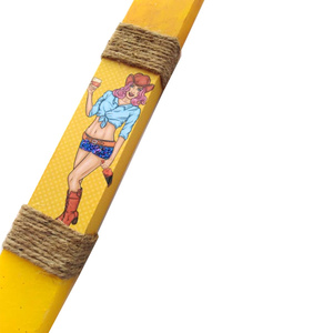 Λαμπάδα pop art καουμπόισσα 30cm - κορίτσι, λαμπάδες, για παιδιά, για ενήλικες - 3