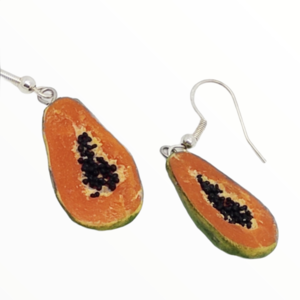 Σκουλαρίκια Παπάγια (Papaya),χειροποίητα κοσμήματα φρούτων πολυμερικού πηλού Mimitopia - πηλός, χειροποίητα, φρούτα, φαγητό - 4
