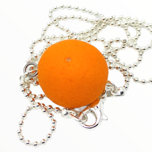 Πορτοκάλι κολιέ,χειροποίητα κοσμήματα μινιατούρες απομίμησης φαγητού απο πολυμερικό πηλό Mimitopia - γυναικεία, πηλός, χειροποίητα, μινιατούρες φιγούρες - 5