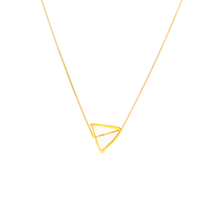 Κολιέ με μεταγιόν τρίγωνο. Ασήμι 925, Επίχρυσο ή πλατινωμένο, 42 cm - charms, επιχρυσωμένα, ασήμι 925