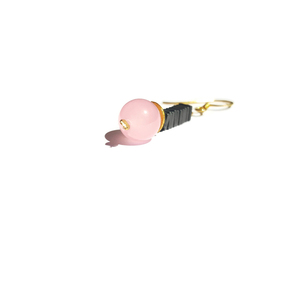 Χειροποίητο σκουλαρίκι « pink jade, grey hematite square» - ασήμι, ημιπολύτιμες πέτρες, επιχρυσωμένα, μακριά, κρεμαστά - 3