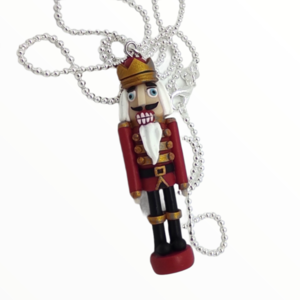 Κολιέ Καρυοθραύστης (nutcracker necklace),Χριστουγεννιάτικα χειροποίητα κοσμήματα μινιατούρες από πολυμερικό πηλό Mimitopia - γυναικεία, πηλός, χειροποίητα, χριστουγεννιάτικα δώρα, μινιατούρες φιγούρες - 3