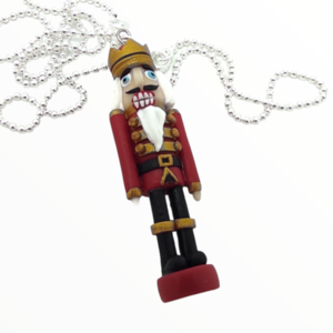 Κολιέ Καρυοθραύστης (nutcracker necklace),Χριστουγεννιάτικα χειροποίητα κοσμήματα μινιατούρες από πολυμερικό πηλό Mimitopia - γυναικεία, πηλός, χειροποίητα, χριστουγεννιάτικα δώρα, μινιατούρες φιγούρες - 4