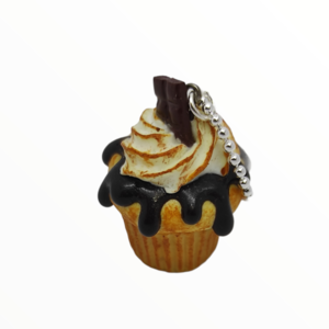 Kολιέ cupcake σοκολάτα (chocolate cupcake necklace),χειροποίητα κοσμήματα μινιατούρες μανιταριών και απομίμησης φαγητού απο πολυμερικό πηλό Mimitopia - γυναικεία, πηλός, χειροποίητα, μινιατούρες φιγούρες - 3