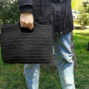 Μαύρη τσάντα χειρός - all day, χειρός, πλεκτές τσάντες, μικρές, φθηνές - 4